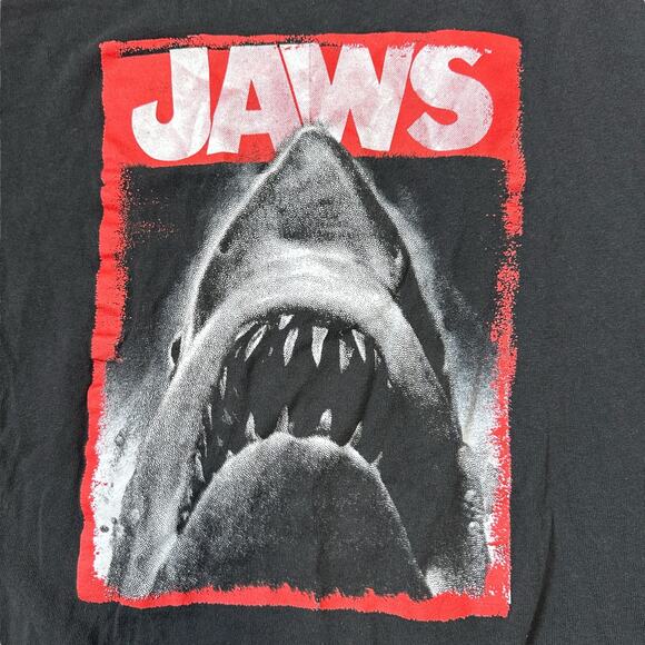 Vintage Horror Tee Jaws Black Short Sleeve XL Men's Unisex 90s Shark - Picture 2 of 4